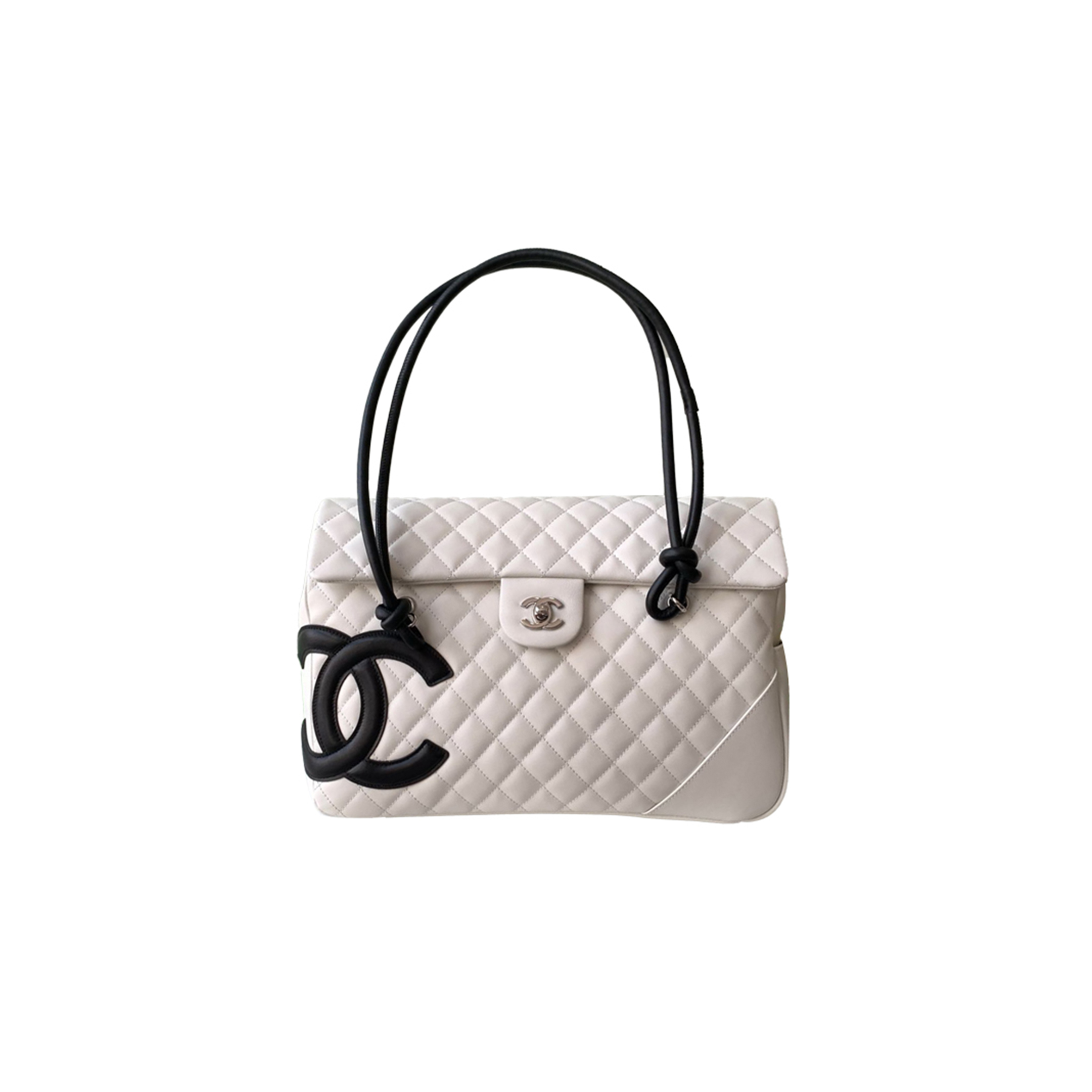 CHANEL BLACK AND WHITE PANDA KANG PENG AIRPORT BAG AS6339 (33*24*11cm)